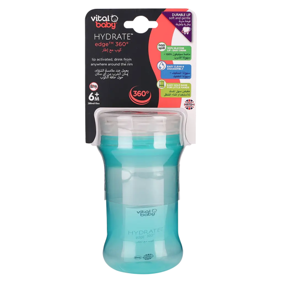 Vital Baby Hydrate 360° Edge Cup (280ml, Green)